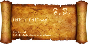Hőh Dénes névjegykártya